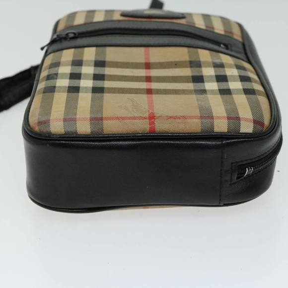 BURBERRY Nova Check Shoulder Bag Canvas Beige Black Auth 66162 - Picture 4 of 16